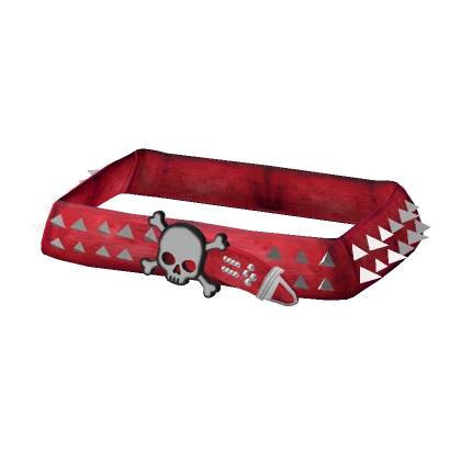 (3.0) Red Emo Skull Spike Belt