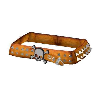 (3.0) Orange Emo Skull Spike Belt