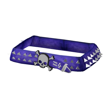 (3.0) Blue Emo Skull Spike Belt