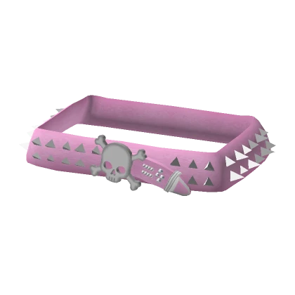 (3.0) Pink Emo Skull Spike Belt