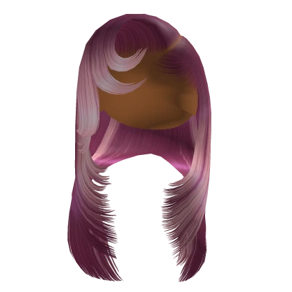 Side Part W/ Curled Bangs [Purple W/ Streaks]