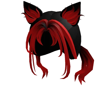 Neon Werewolf Ears Hair Red