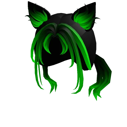 Neon Werewolf Ears Hair Green