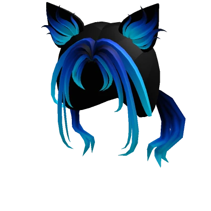 Neon Werewolf Ears Hair Blue