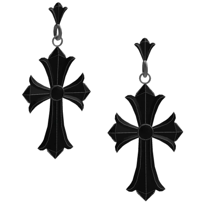 Black Cross Earrings