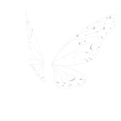 Night Sky White Silver Butterfly Wings