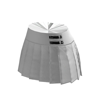 ☆ white high waist pleated skirt