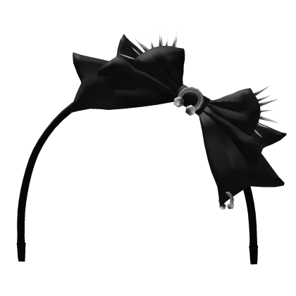 Scene Emo Headband W/ Studded Black Bow