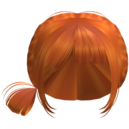 orange ginger side bun crown braid hair