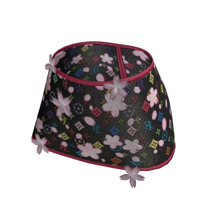 Y2K ♔ Dark Leather Monogram Skirt