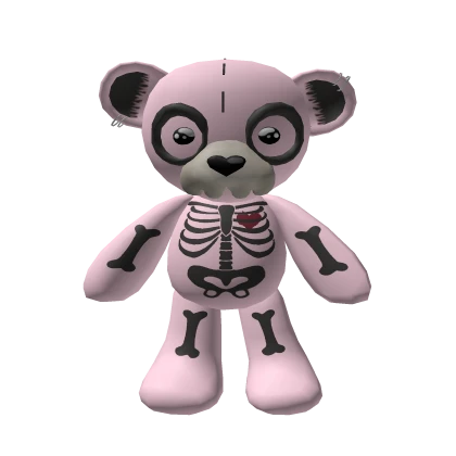 Spooky Bear Skeleton Pink Dark