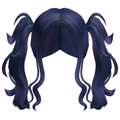 Anime Messy Layered Pigtails Hair Navy Blue