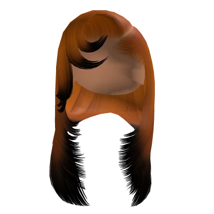 Side Part W/ Curled Bangs [Orange & Black]