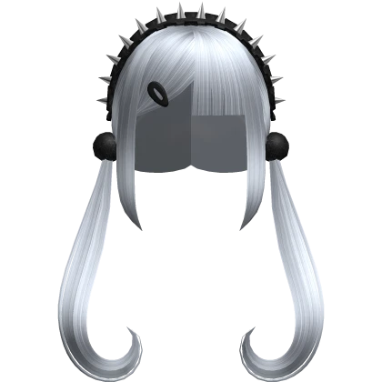 🖤 spike headband goth swirly pigtails silver grey