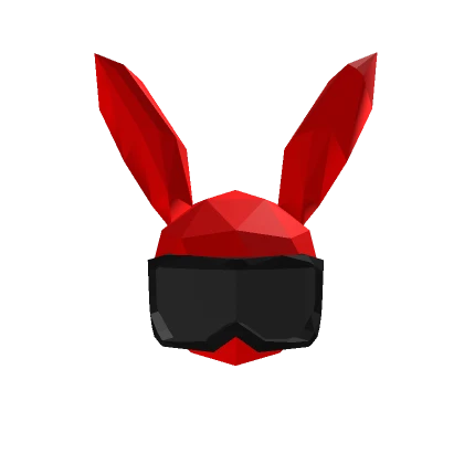 Red Bunny Head (Black Googles)