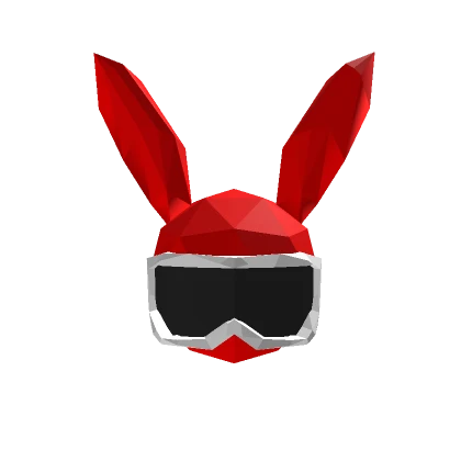 Red Bunny Head (White Googles)