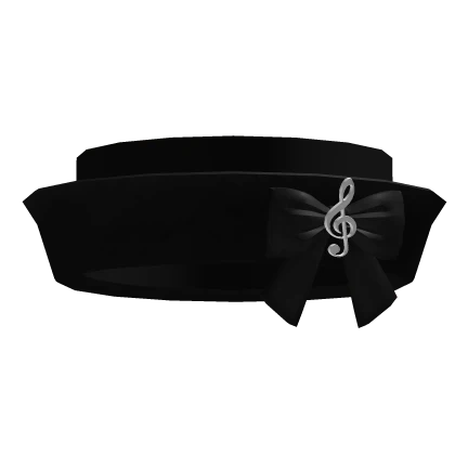hat with a music note bow in black