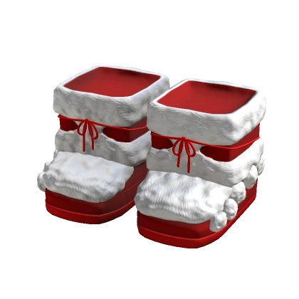 3.0 Boots Red Moon Fluffy Fur Warm Cozy Winter Y2K