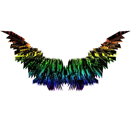 Animated Glitch Shadow Wings - Rainbow