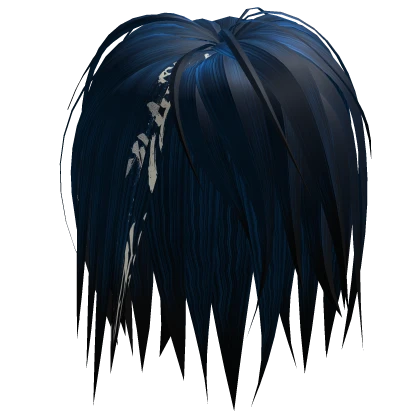 Blue "Kanji" Printed Rockstar Messy Vkei Hairstyle