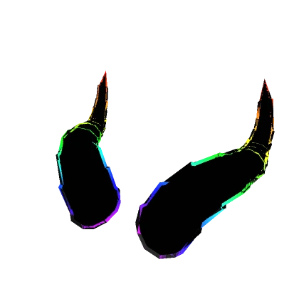 Animated Glitch Shadow Horns - Rainbow