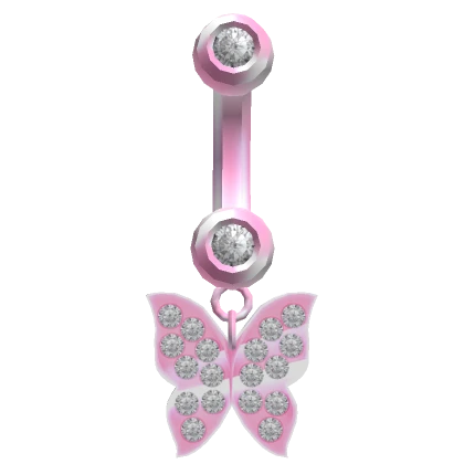 Butterfly Belly Ring Pink