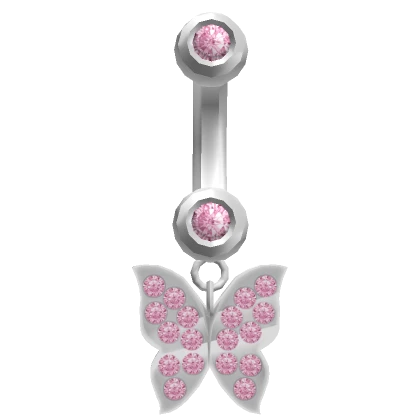 Butterfly Belly Ring Pink