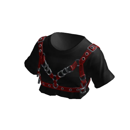 Chained Punk Goth Tee Black & Red