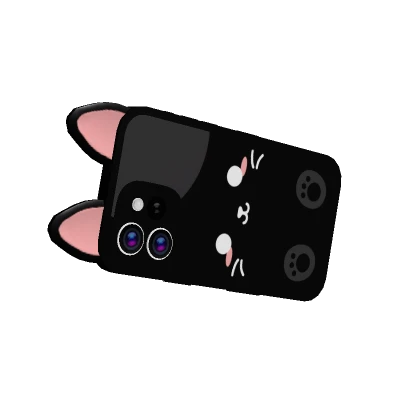 Cute Black Cat Phone (Hand)