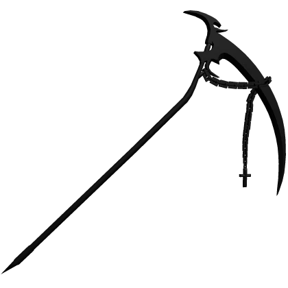 Cross Chain Scythe Weapon Dark Pitch Black Back