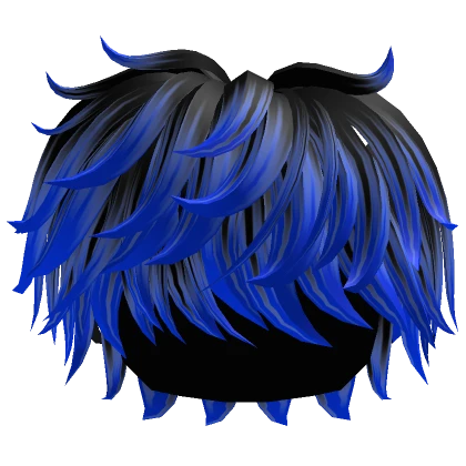 Black to Blue Fluffy Messy Swept Hair