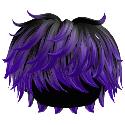 Black to Purple Fluffy Messy Swept Hair