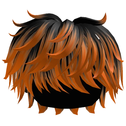 Black to Orange Fluffy Messy Swept Hair