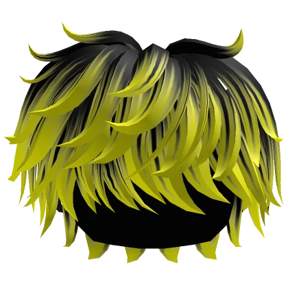 Black to Yellow Fluffy Messy Swept Hair