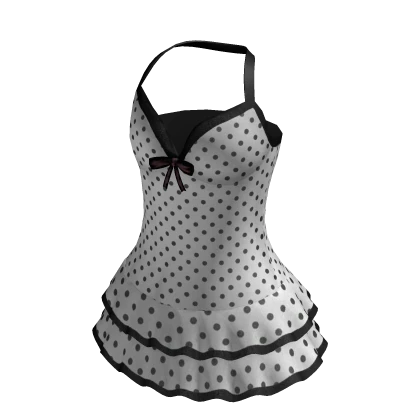 White Halter Polka Dot Mini Dress