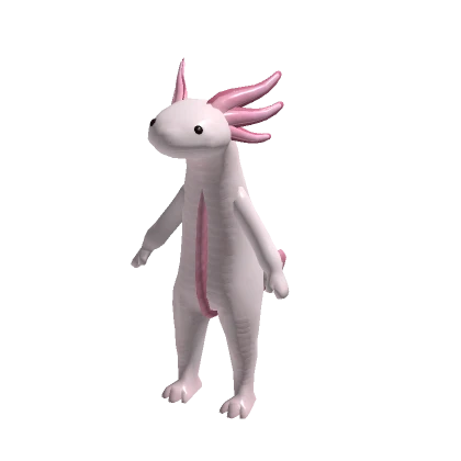 White Realistic Axolotl Suit - Pink