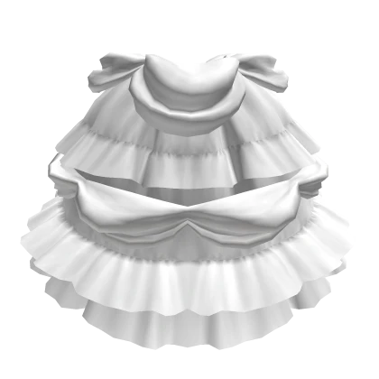 Ruffled Bustle Skirt in White