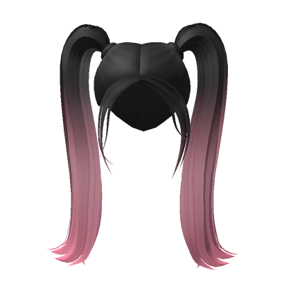 Lovely Double Pony - Black Pink Ombre