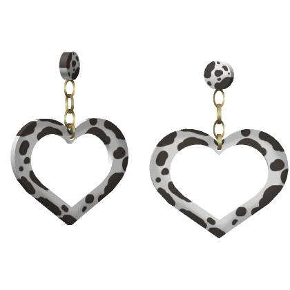 Cow Print Heart Earrings