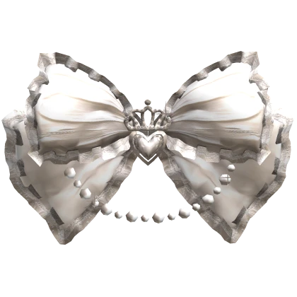 Big Cute Pearly Hime Gyaru Bow in White