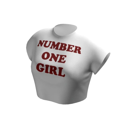 ⨾ Y2K White Red Graphic NUMBER ONE GIRL T Shirt