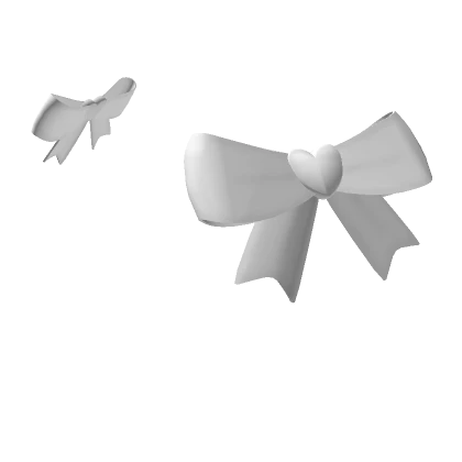 White Heart Side Bows