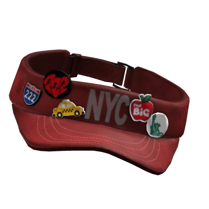 NYC FAST FOOD WORKER VISOR - RED