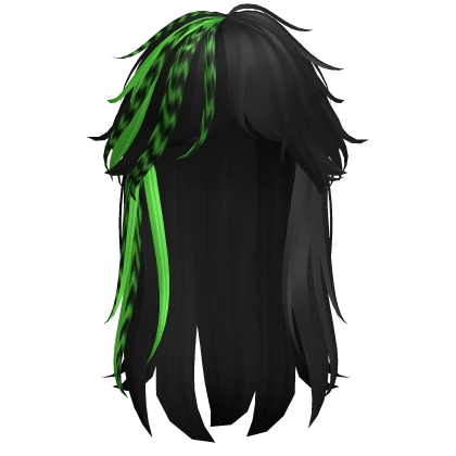 Emo Scene Messy Hair ( Green & Black Raccoon )