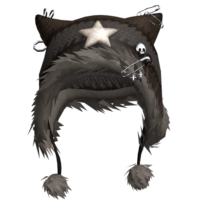 Brown Cat Knit Beanie