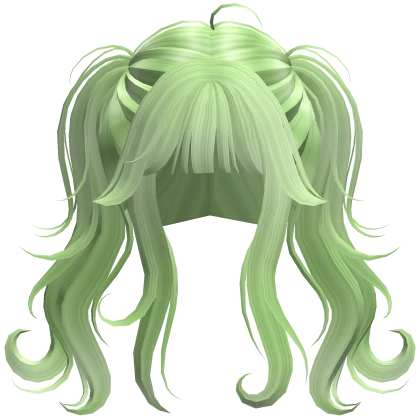 Fairy Green Messy pigtails bangs and wavy strands