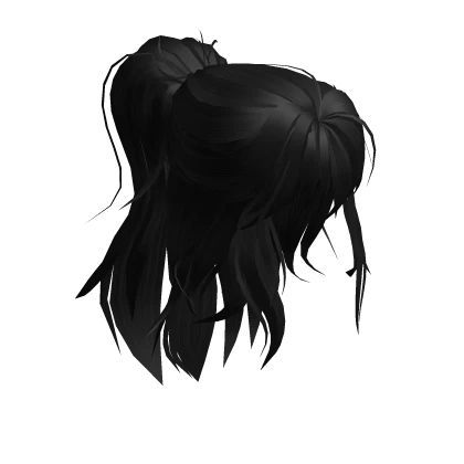 Anime Half-Up Emo Girl Hair (Black)