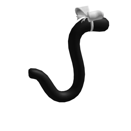 Black Cat Tail With White Bow