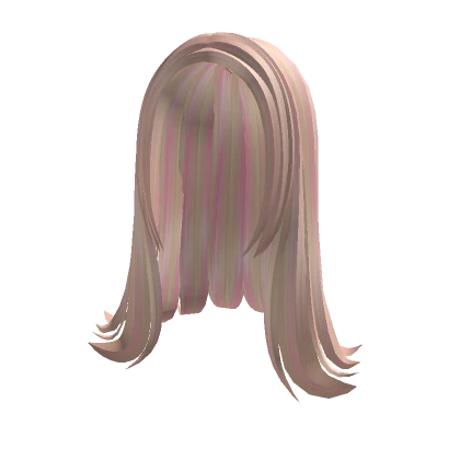 Blonde Pink Highlight Y2K Flipped Ends Middle Part