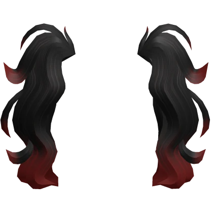 Y2K Messy Aesthetic Pigtails Extension (Black Red)